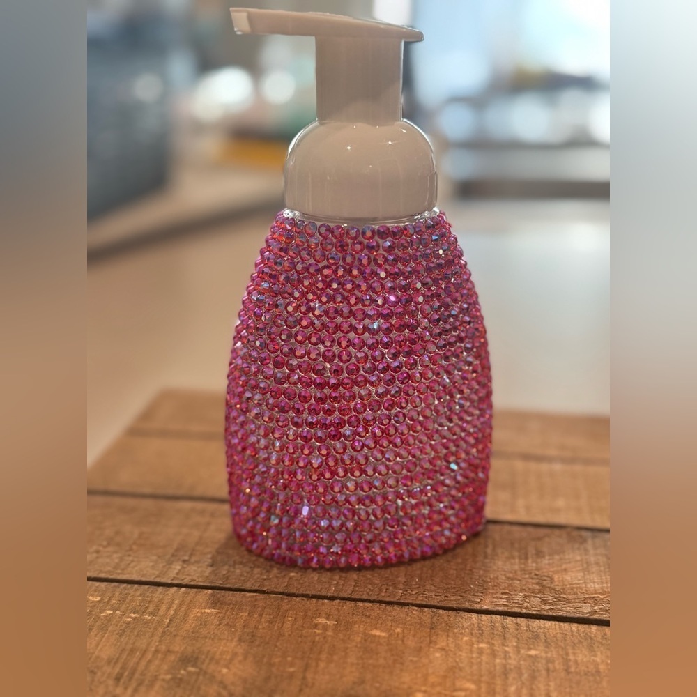 Pink Rhinestone Soap Dispenser